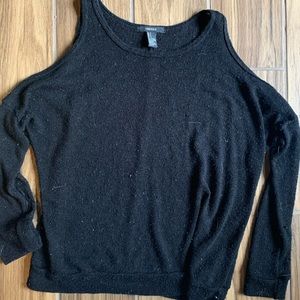 Black Sweater with Shoulder Cut Outs